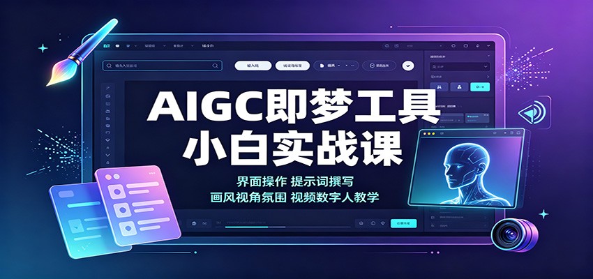 AIGC即梦工具小白实战课：界面操作，提示词撰写，画风视角氛围视频数字人教学-智点网