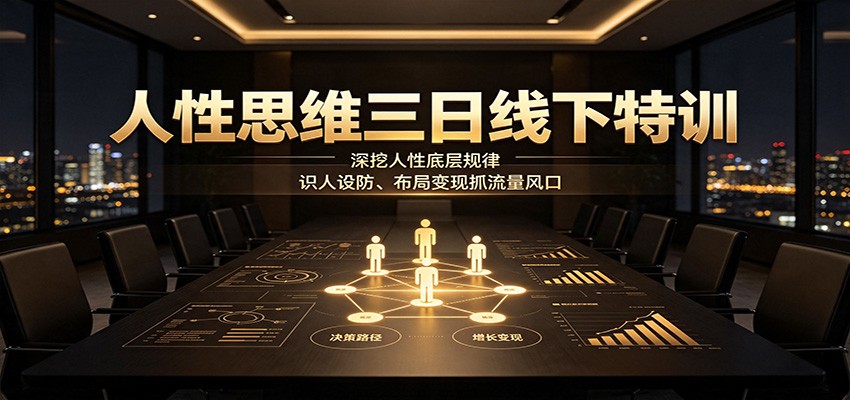 人性思维三日线下特训：深挖人性底层规律，识人设防、布局变现抓流量风口-智点网
