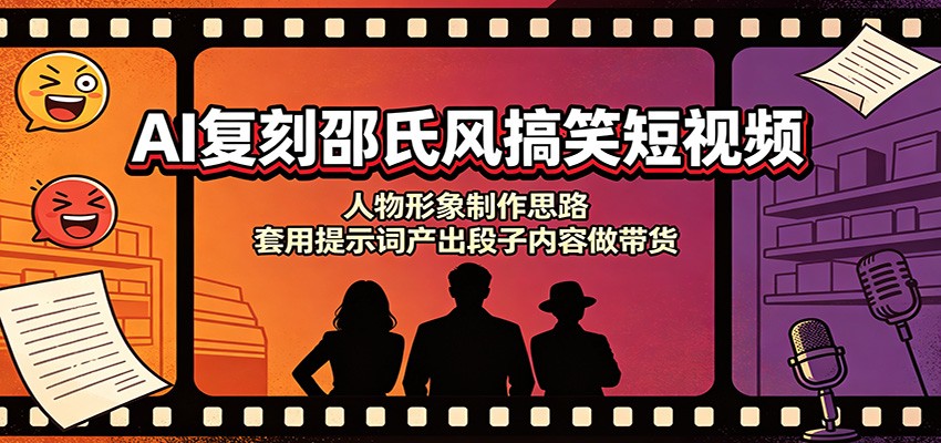 AI复刻邵氏风搞笑短视频：人物形象制作思路，套用提示词产出段子内容做带货-智点网
