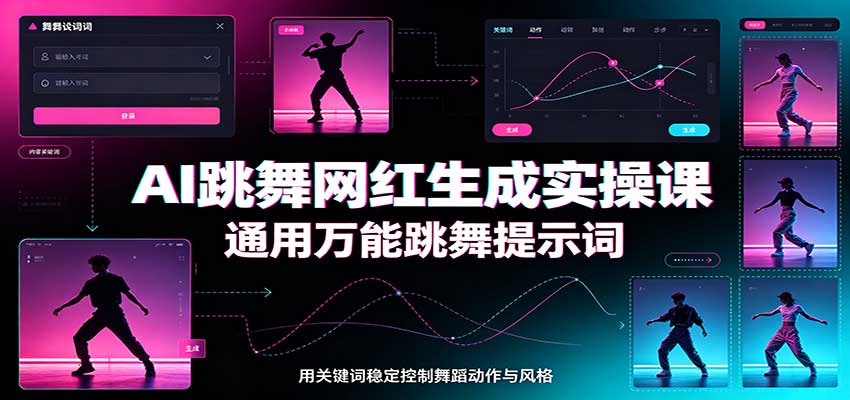 AI跳舞网红生成实操课：通用万能跳舞提示词，多模型适配，人物舞蹈视频制作全套教学-智点网
