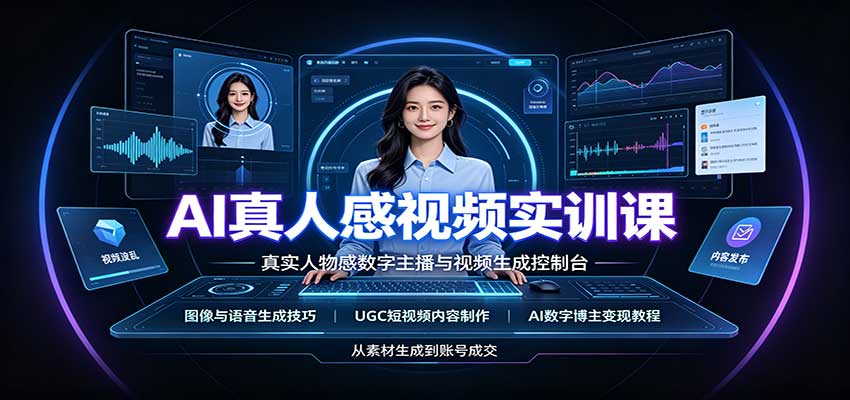 AI真人感视频实训课：图像语音生成，UGC内容制作，AI数字博主变现教程-智点网
