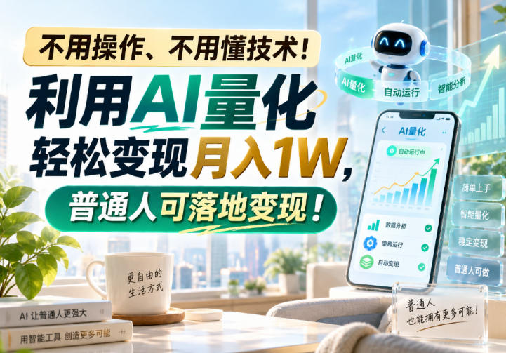 不用操作、不用懂技术！利用AI量化轻松变现月入1W，普通人可落地变现！【揭秘】-智点网