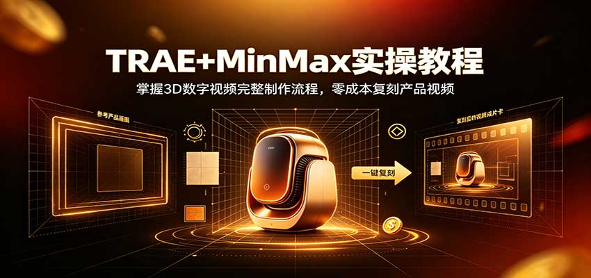TRAE+MinMax实操教程:3D数字视频完整制作流程,零成本复刻产品视频-智点网