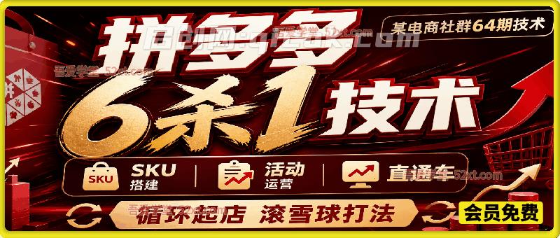 拼多多6杀1技术,15 节实操课,SKU 搭建活动运营直通车,循环起店滚雪球打法3-智点网