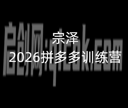 宗泽-2026拼多多训练营9月8更新(价值3980元)-智点网