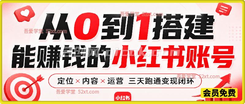 从0到1搭建能赚钱的小红书账号,定位×内容×运营三天跑通变现闭环 从0到1搭建能赚钱的小红书账号,定位×内容×运营三天跑通变现闭环