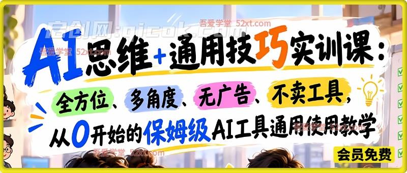 AI思维+通用技巧实训课：全方位、多角度、无广告、不卖工具，从0开始的保姆级AI工具通用使用教学-智点网