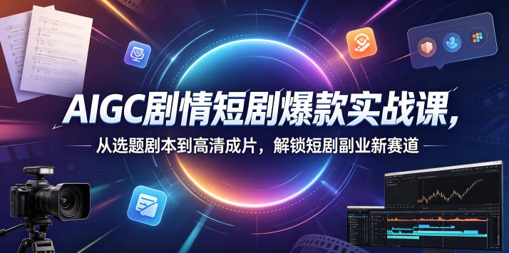 AIGC剧情短剧爆款实战课，从选题剧本到高清成片，解锁短剧副业新赛道(更新0906)-智点网