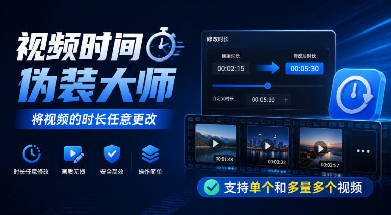 视频时间伪装大师，将视频的时长任意更改，支持单个和多量多个视频-智点网