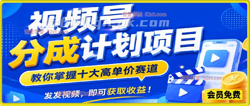 视频号分成计划项目，教你掌握十大高单价赛道，发发视频，即可获取收益！-智点网