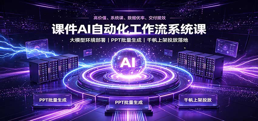 课件AI自动化工作流系统课：大模型环境部署，PPT批量生成，千帆上架投放落地-智点网