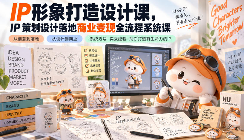 IP形象打造设计课，IP策划设计落地商业变现全流程系统课-智点网