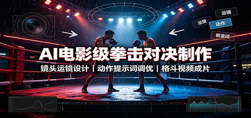 AI电影级拳击对决制作：镜头运镜设计，动作提示词调优，格斗视频成片-智点网