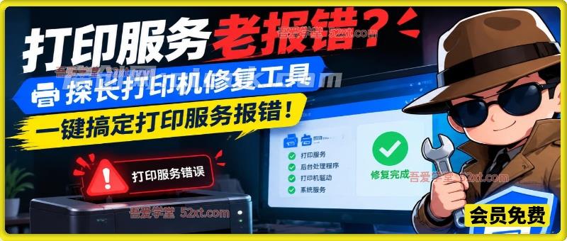 打印服务老报错？探长打印机修复工具，一键搞定打印服务报错！-智点网