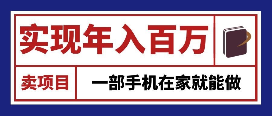 通过网创平台“卖项目”实现年入百万，一部手机在家就能做！-智点网