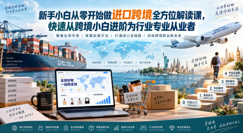 新手小白从零开始做进口跨境全方位解读课，快速从跨境小白进阶为行业专业从业者-智点网