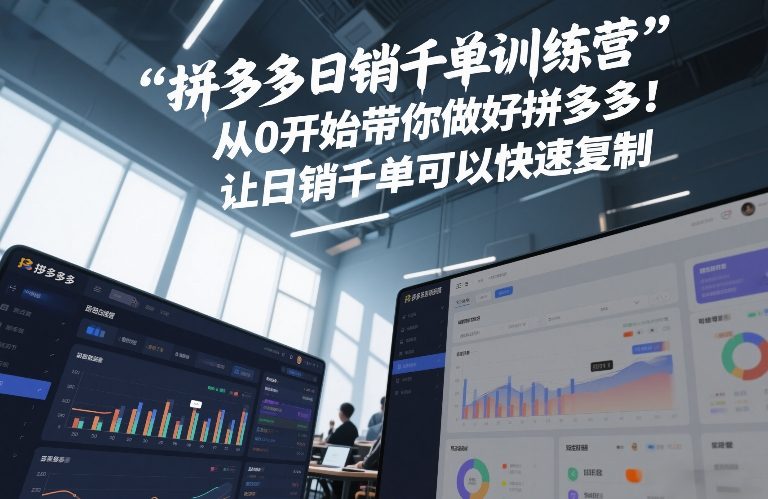 拼多多日销千单训练营，从0开始带你做好拼多多，让日销千单可以快速复制(更新26年9月)-智点网