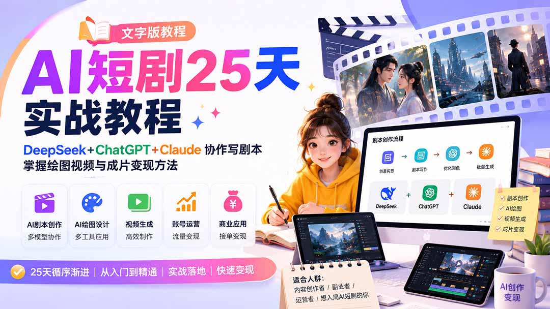 AI短剧25天实战教程(文字版教程-智点网