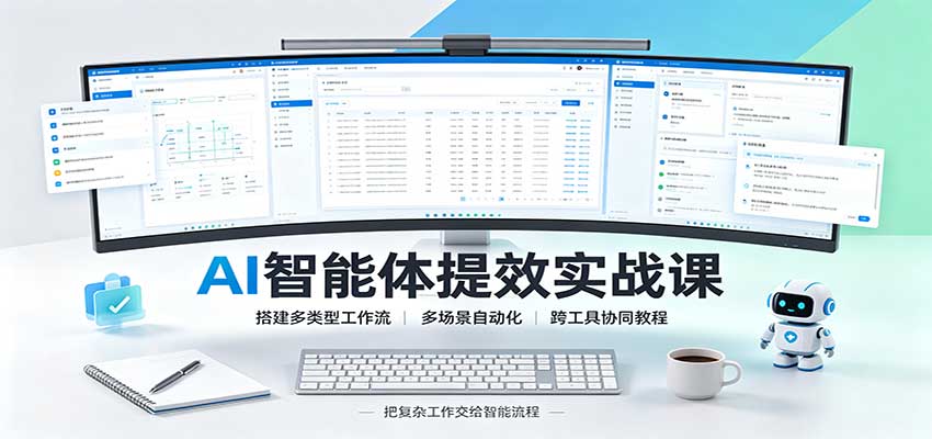AI智能体提效实战课：搭建多类型工作流，多场景自动化，跨工具协同教程-智点网