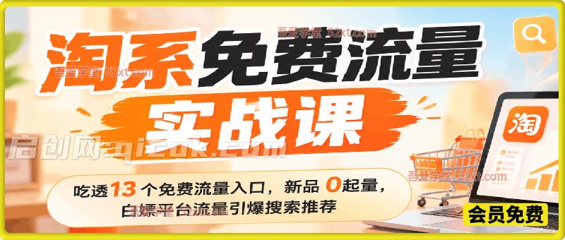 淘系免费流量实战课｜吃透 13 个免费流量入口，新品破 0 起量，白嫖平台流量引爆搜索推荐-智点网
