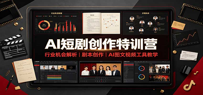 AI短剧创作特训营：行业机会解析，剧本创作，AI图文视频工具教学(文字版)-智点网