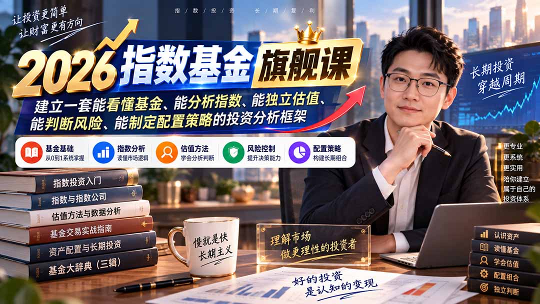 2026指数基金旗舰课｜建立一套能看懂基金、能分析指数、能独立估值、能判断风险、能制定配置策略的投资分析框架-智点网