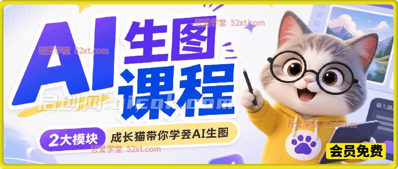 AI生图课程，2大模块成长猫带你学会AI生图-智点网