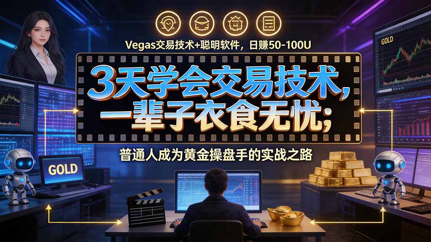 3天学会做交易，普通人快速成为操盘手” Vegas交易系统+聪明软件 ， 日赚50-1000U， 长期稳定，小白轻松上手-智点网