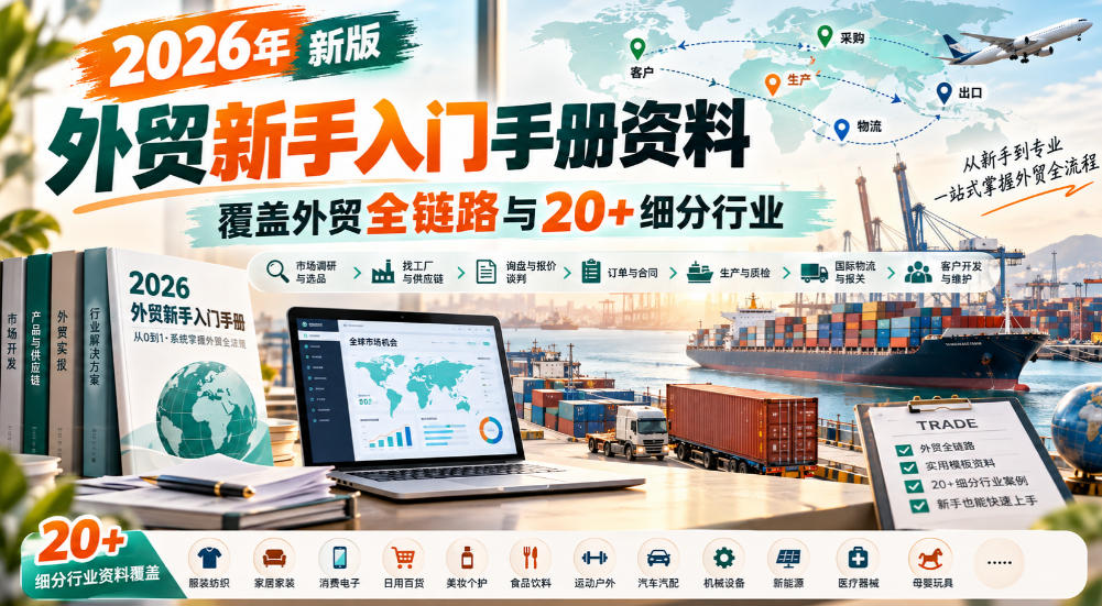 2026年新版外贸新手入门手册资料，覆盖外贸全链路与20+细分行业-智点网
