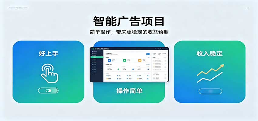 智能广告挂机项目，操作简单上手快，收益稳定可持续。稳定日入300+-智点网