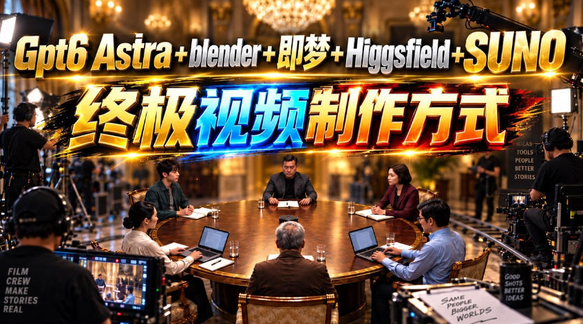 GPT-6 Astra+Blender+即梦+Higgsfield+Suno=终极视频制作方式！-智点网