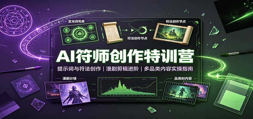 AI符师创作特训营：提示词与符法创作，漫剧剪辑进阶，多品类内容实操指南-智点网