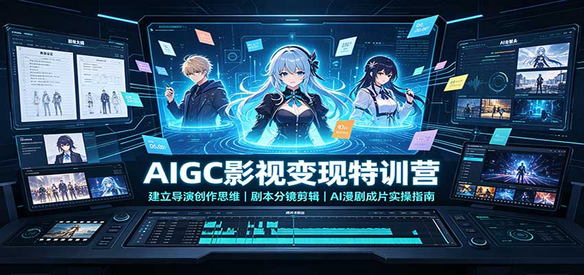 AIGC影视变现特训营：建立导演创作思维，剧本分镜剪辑，AI漫剧成片实操指南-智点网