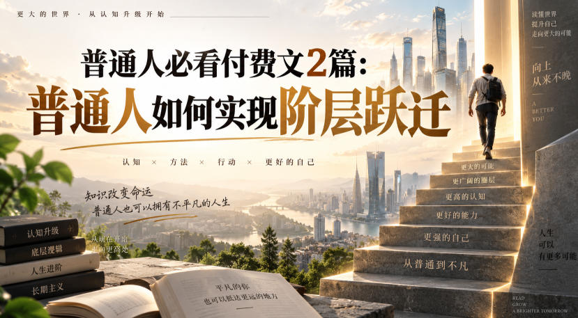普通人必看付费文2篇：普通人如何实现阶层跃迁-智点网