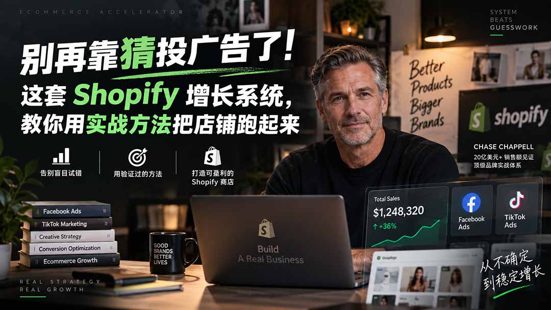 别再靠猜投广告了！这套 Shopify 增长系统，教你用实战方法把店铺跑起来【原创双语字幕】-智点网