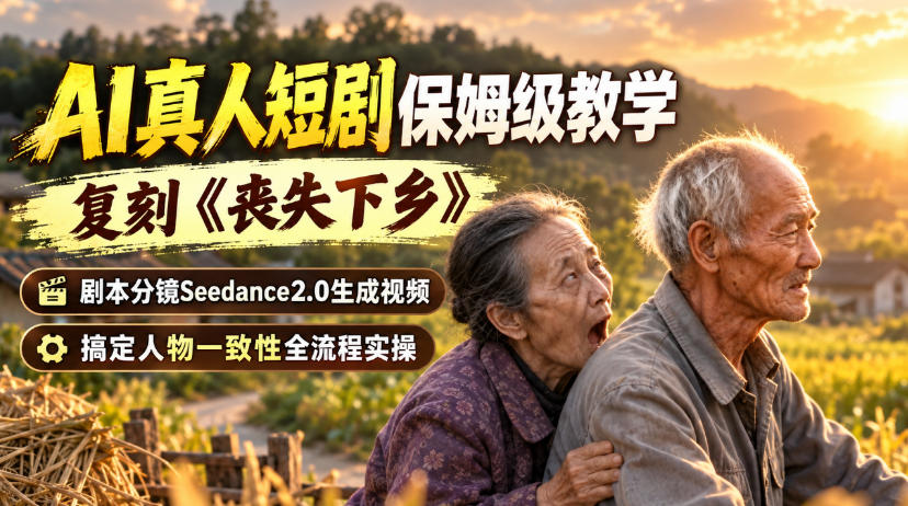 AI真人短剧保姆级教学，复刻《丧失下乡》，剧本分镜Seedance2.0生成视频，搞定人物一致性全流程实操-智点网