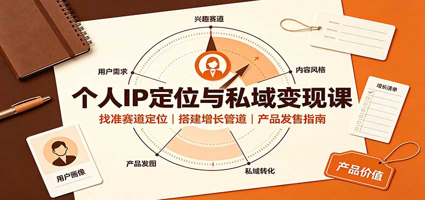 个人IP定位与私域变现课：找准赛道定位，搭建增长管道，产品发售指南-智点网