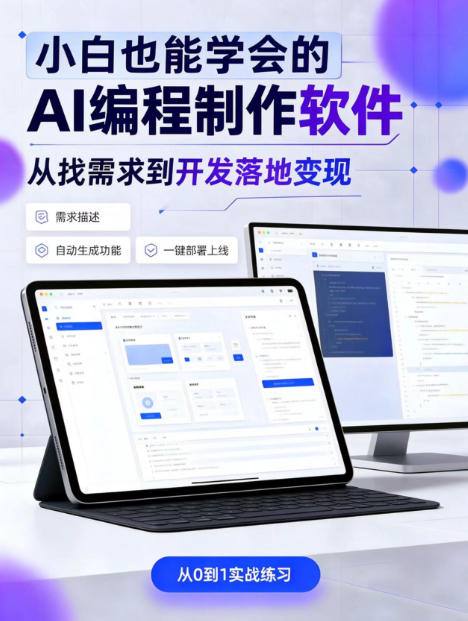 手把手教会你ai编程制作软件到变现全路径，零基础小白轻松上手，从找需求到开发落地变现【揭秘】-智点网