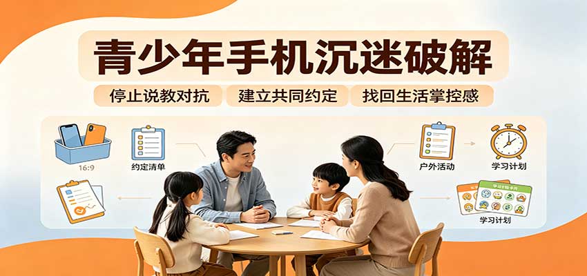 青少年手机沉迷破解：跳出管控说教思维，六步法引导孩子夺回注意力掌控权-智点网