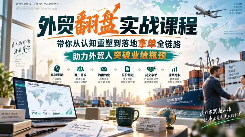 外贸翻盘实战课程，带你从认知重塑到落地拿单全链路，助力外贸人突破业绩瓶颈-智点网
