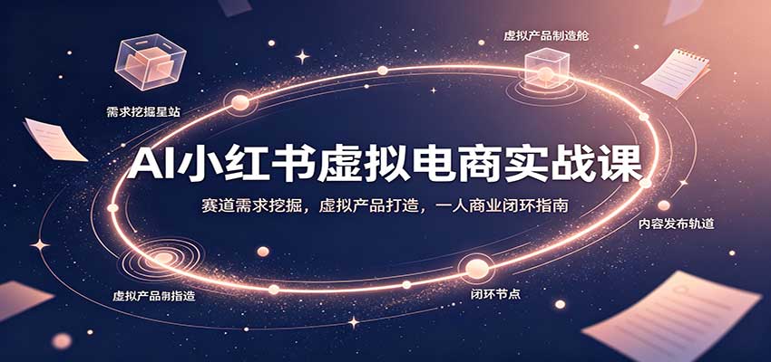 AI小红书虚拟电商实战课：赛道需求挖掘，虚拟产品打造，一人商业闭环指南-智点网