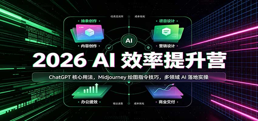 2026 AI效率提升营：ChatGPT核心用法，Midjourney绘图指令技巧，多领域AI落地实操-智点网