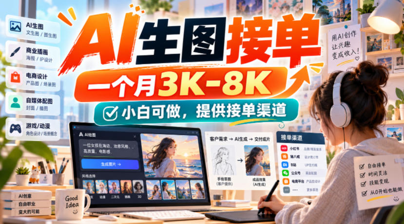 AI生图接单,一个月3K-8K,小白可做,提供接单渠道-智点网