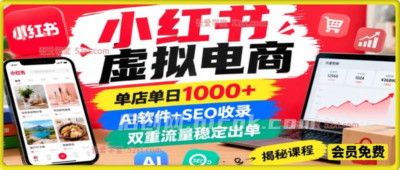 小红书虚拟电商,单店单日1000+,AI软件+SEO收录,双重流量稳定出单【揭秘】 小红书虚拟电商,单店单日1000+,AI软件+SEO收录,双重流量稳定出单【揭秘】