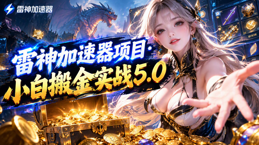 雷神加速器项目·小白搬金实战5.0，抖音W播100-150r，小白入局一天也能几十r-智点网