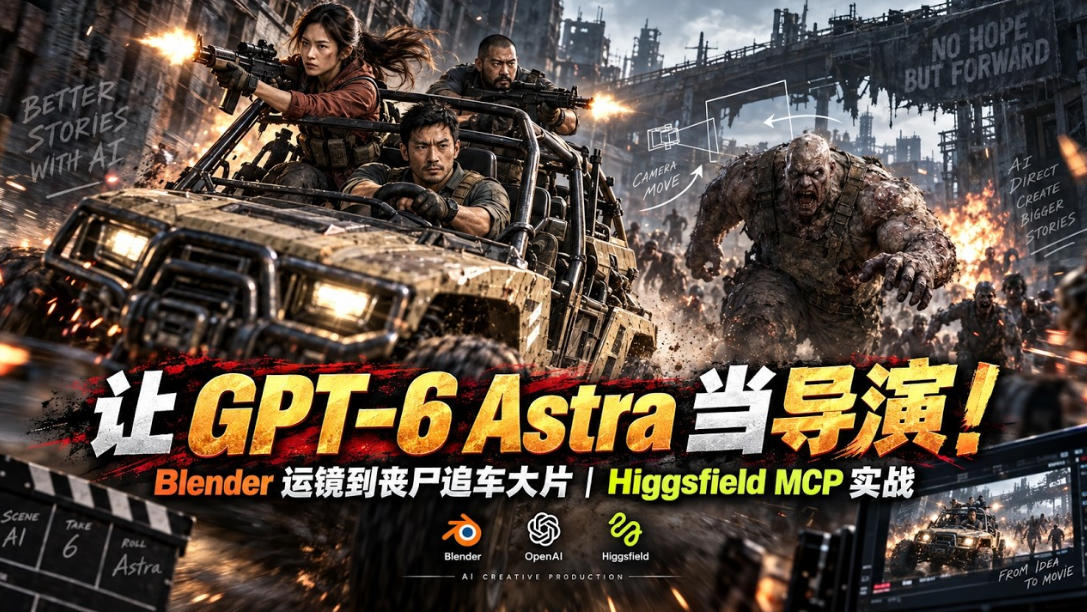 让GPT-6 Astra当导演!Blender运镜到丧尸追车大片|Higgsfield MCP实战-智点网