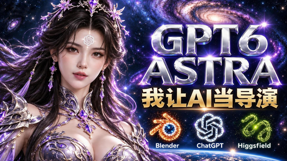 让GPT-6 Astra当导演！Higgsfield和Blender实战打造30秒玄幻精准运镜短片！-智点网