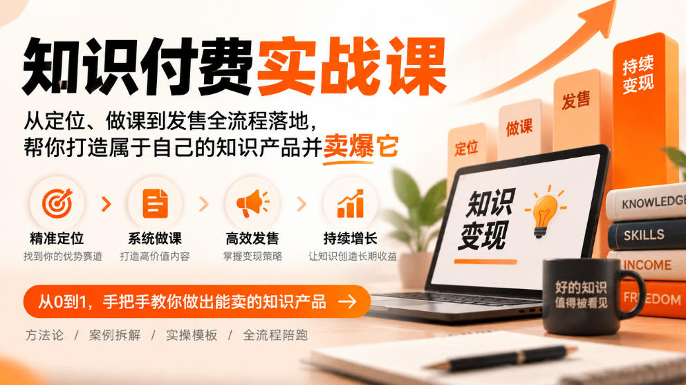 知识付费实战课：从定位、做课到发售全流程落地，帮你打造属于自己的知识产品并卖爆它-智点网